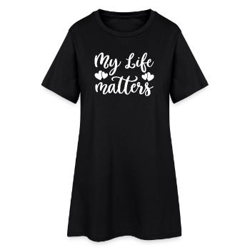 Ma vie compte les cœurs - Robe T-shirt Femme - noir - Devant