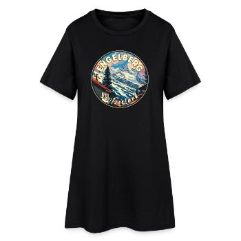 Découvrez Alpine Engelberg en Suisse - Robe T-shirt Femme - noir - Devant