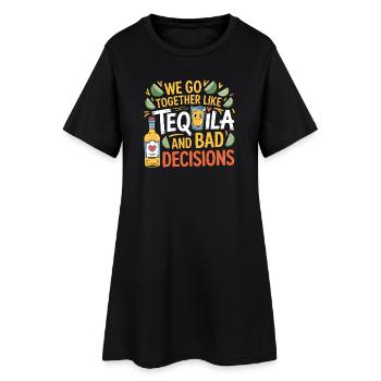 Tequila & Mauvaises décisions Cadeau d’amis drôles - Robe T-shirt Femme - noir - Devant