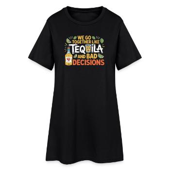 Tequila & Mauvaises décisions Cadeau d’amis drôles - Robe T-shirt Femme - noir - Devant