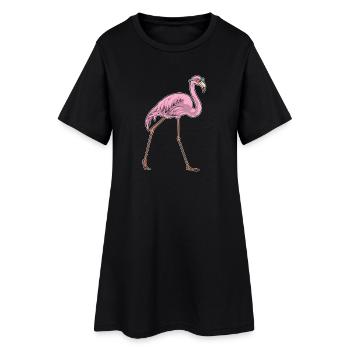 Lunettes de soleil flamant rose - Robe T-shirt Femme - noir - Devant