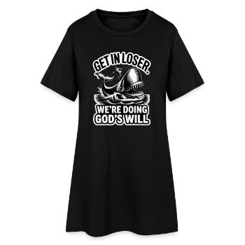La drôle Christian Johnah - Robe T-shirt Femme - noir - Devant