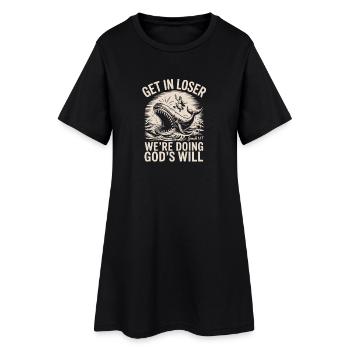 La drôle Christian Johnah - Robe T-shirt Femme - noir - Devant