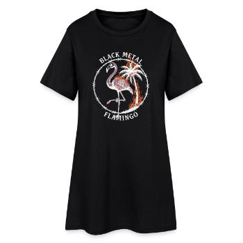 Black Metal Flamingo – Brennende Palme Gothic - Frauen T-Shirt-Kleid - Schwarz - Vorne