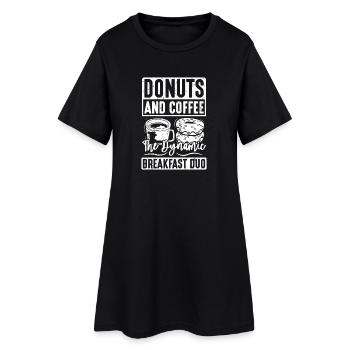 Donut fast food - Women’s T-Shirt Dress - black - Front