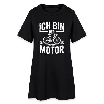 Ich bin der Motor Fahrradmotiv - Frauen T-Shirt-Kleid - Schwarz - Vorne