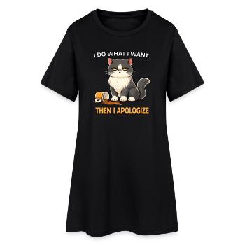Defiant Cat : Je fais ce que je veux - Robe T-shirt Femme - noir - Devant