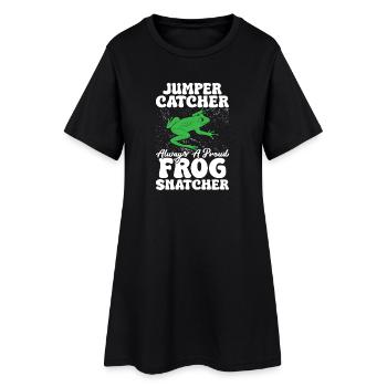 Frog Catcher Jumper Catcher Always A Proud Frog - Frauen T-Shirt-Kleid - Schwarz - Vorne