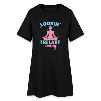 Yoga Lookin Relax Today Yoga drôle - Robe T-shirt Femme - noir - Devant