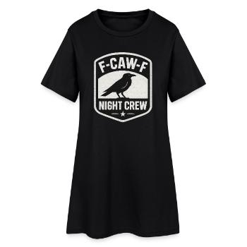 F-Caw-F Équipe de Nuit Corbeau Corbeau Humour de Nuit - Robe T-shirt Femme - noir - Devant