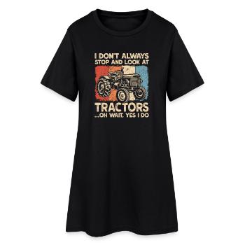 Tractor Farmer Farm Farming - Women’s T-Shirt Dress - black - Front