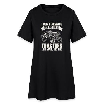 Tractor Farmer Farm Farming - Women’s T-Shirt Dress - black - Front