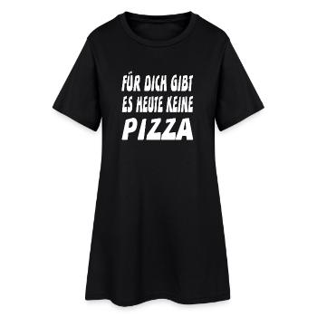Pizza - Frauen T-Shirt-Kleid - Schwarz - Vorne