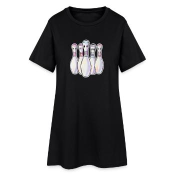 Quilles de bowling Look comique - Robe T-shirt Femme - noir - Devant