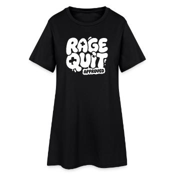 Rage Quit Genehmigt Gaming-Design - Frauen T-Shirt-Kleid - Schwarz - Vorne