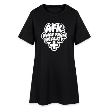 AFK loin de la réalité - Robe T-shirt Femme - noir - Devant