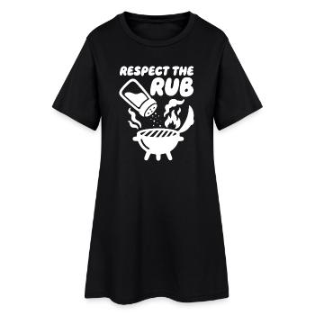Respect the Rub BBQ Grill - Frauen T-Shirt-Kleid - Schwarz - Vorne