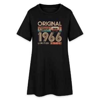 60. Geburtstag, 60 Jahre, Original 1966 - Frauen T-Shirt-Kleid - Schwarz - Vorne