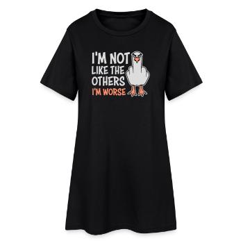 Mouette au majeur en Moins Comme les Autres, Je suis pire - Robe T-shirt Femme - noir - Devant