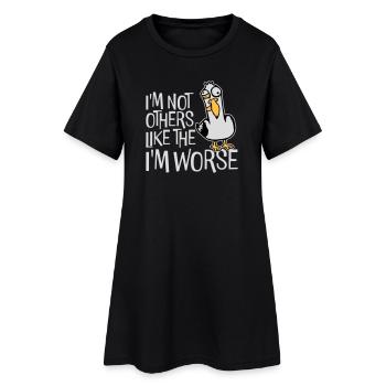 Mouette folle, je ne suis pas comme les autres, je suis pire - Robe T-shirt Femme - noir - Devant