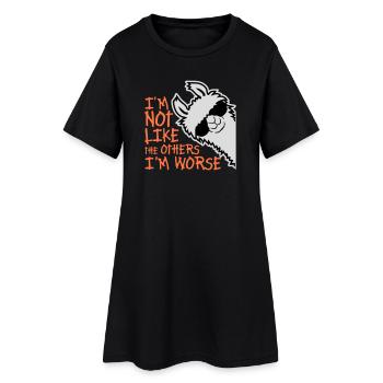 Lunettes de soleil Lama Pas Comme les Autres, Je suis Pire - Robe T-shirt Femme - noir - Devant