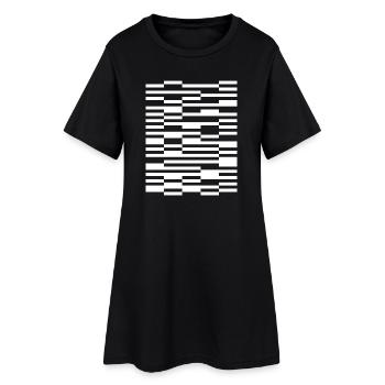 T-shirt design de motifs de lignes géométriques - Robe T-shirt Femme - noir - Devant