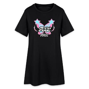 Sentez-vous libre : Emblème Papillon - Robe T-shirt Femme - noir - Devant