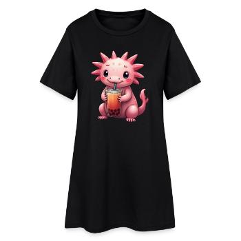 Mignon Axolotl Kawaii Amoureux des Axolotls - Robe T-shirt Femme - noir - Devant