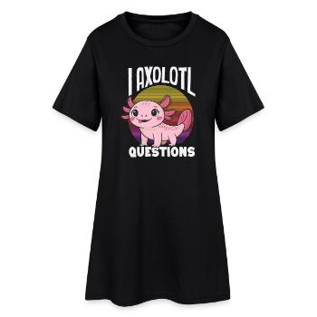 Mignon Axolotl Kawaii Amoureux des Axolotls - Robe T-shirt Femme - noir - Devant