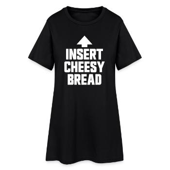 Pain au fromage (plat préféré) - Robe T-shirt Femme - noir - Devant