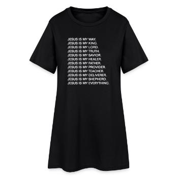 Jésus est ma voie. Jésus est mon Roi. - Robe T-shirt Femme - noir - Devant