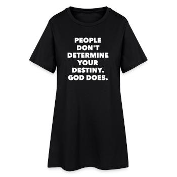 Ce ne sont pas les gens qui déterminent ton destin. Dieu le sait. - Robe T-shirt Femme - noir - Devant