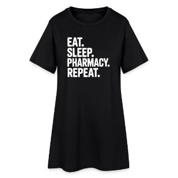 Mange. Dors. Pharmacie. Répétez. - Robe T-shirt Femme - noir - Devant
