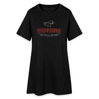 Feuerwehrfrau Stolz und Ehre - Frauen T-Shirt-Kleid - Schwarz - Vorne