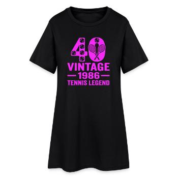 40e anniversaire du tennis 1986, chemise élégante - Robe T-shirt Femme - noir - Devant