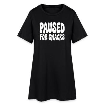 Pause pour des snacks, joueur qui dit de l’humour - Robe T-shirt Femme - noir - Devant