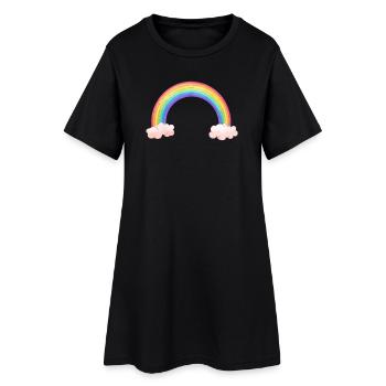 Arc arc-en-ciel avec nuages - Robe T-shirt Femme - noir - Devant