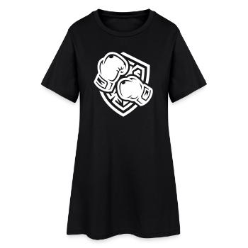 Boxhandschuhe Wappen Boxen - Frauen T-Shirt-Kleid - Schwarz - Vorne