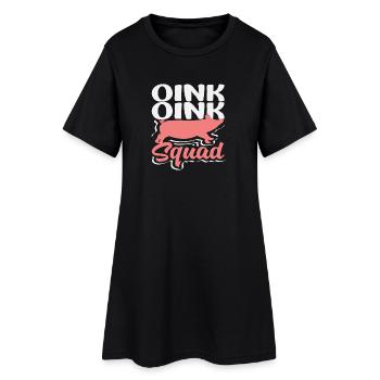 Oink Oink Squad Schwein Silhouette Team Crew - Frauen T-Shirt-Kleid - Schwarz - Vorne