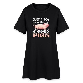 Juste un garçon qui adore la ferme de cochons - Robe T-shirt Femme - noir - Devant