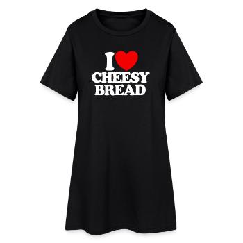 J’adore le pain au fromage. Mon plat préféré : le pain au fromage. - Robe T-shirt Femme - noir - Devant