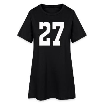 Chiffres 27 Contrast Design - Robe T-shirt Femme - noir - Devant