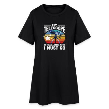 Mon télescope appelle l’astronomie espace en disant - Robe T-shirt Femme - noir - Devant
