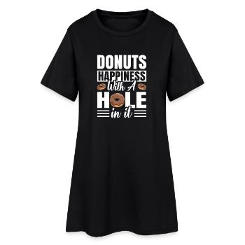 Donut fast food - Women’s T-Shirt Dress - black - Front