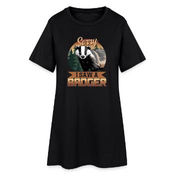 Funny Animal Badger - Frauen T-Shirt-Kleid - Schwarz - Vorne