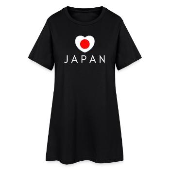 Cœur du drapeau du Japon, j’aime le Japon - Robe T-shirt Femme - noir - Devant