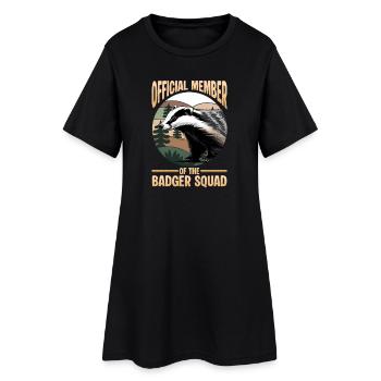 Funny Animal Badger - Frauen T-Shirt-Kleid - Schwarz - Vorne