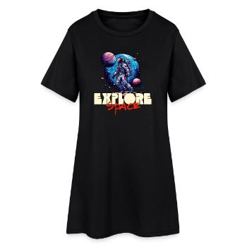Explorer Space Astronaut - Robe T-shirt Femme - noir - Devant
