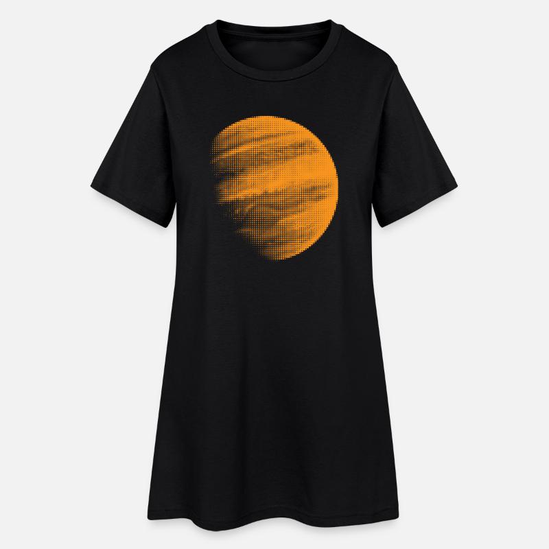 Planète Jupiter - Robe T-shirt Femme - noir