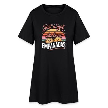 Just a Girl Who Loves Empanadas - Frauen T-Shirt-Kleid - Schwarz - Vorne